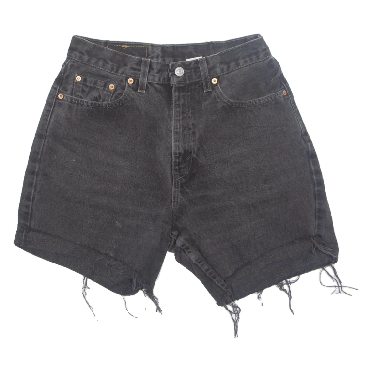 LEVI'S Cut Off 560 Womens Denim Shorts Black M W30