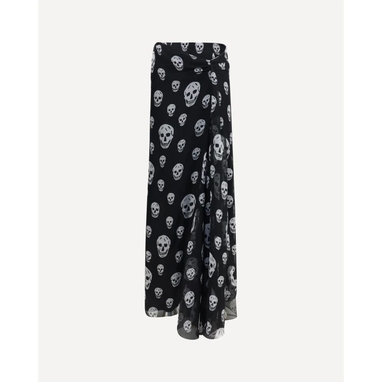 Draped long skull Skirt Female 40