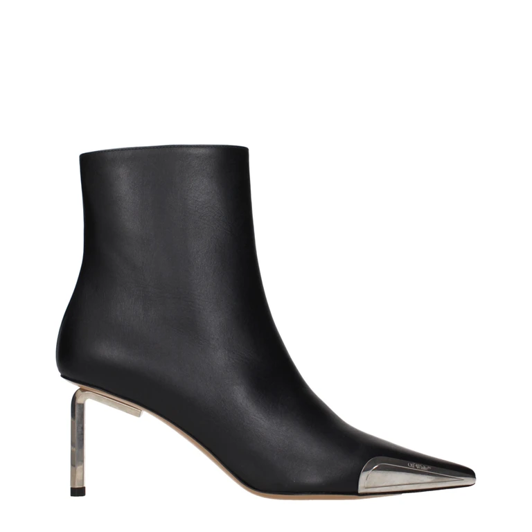 Off-White Black Leather Ankle Boots - Women