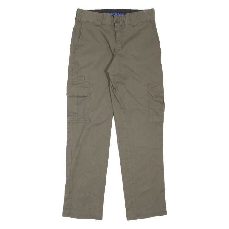 DICKIES Cargo Style Workwear Womens Trousers Green Slim Straight W27 L29