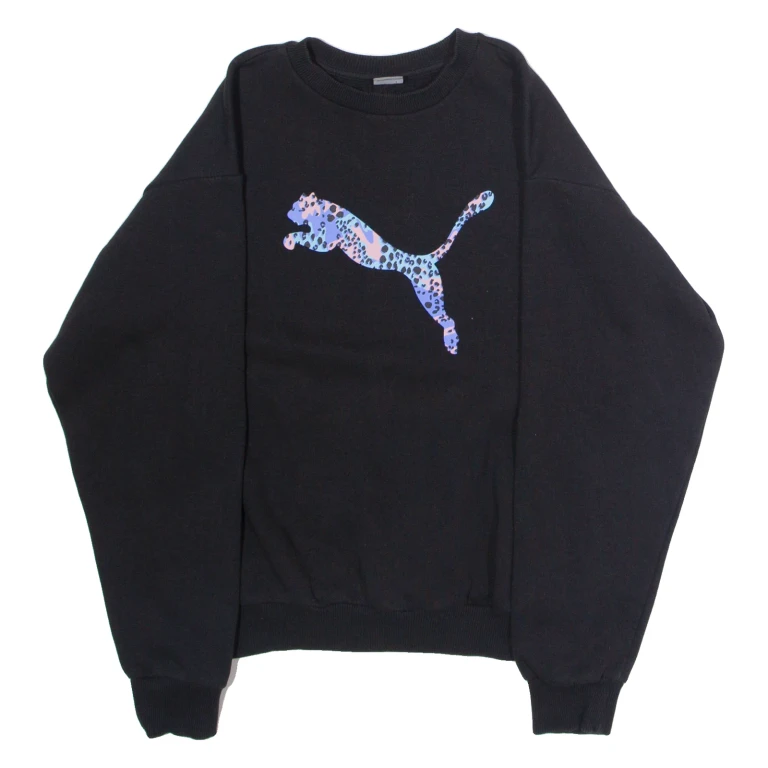 PUMA Mens Sweatshirt Black Crew Neck S