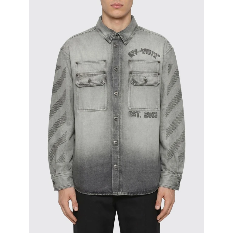 OFF-WHITE Shirt Men color Grey (44MYD05VS26D0030020)