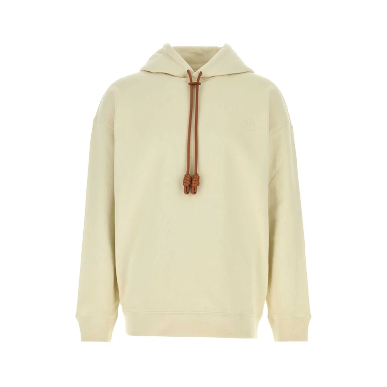 Loewe Ivory Cotton Sweatshirt Ecru Exterior: Felpe - Men