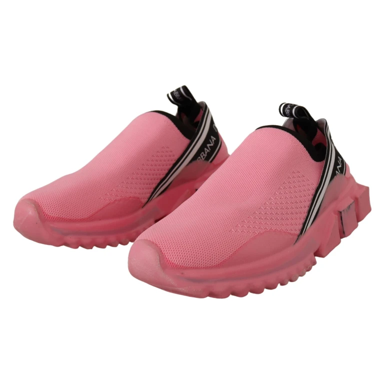 Dolce & Gabbana Pink Low Top Slip On Casual Sorrento Sneakers - Women