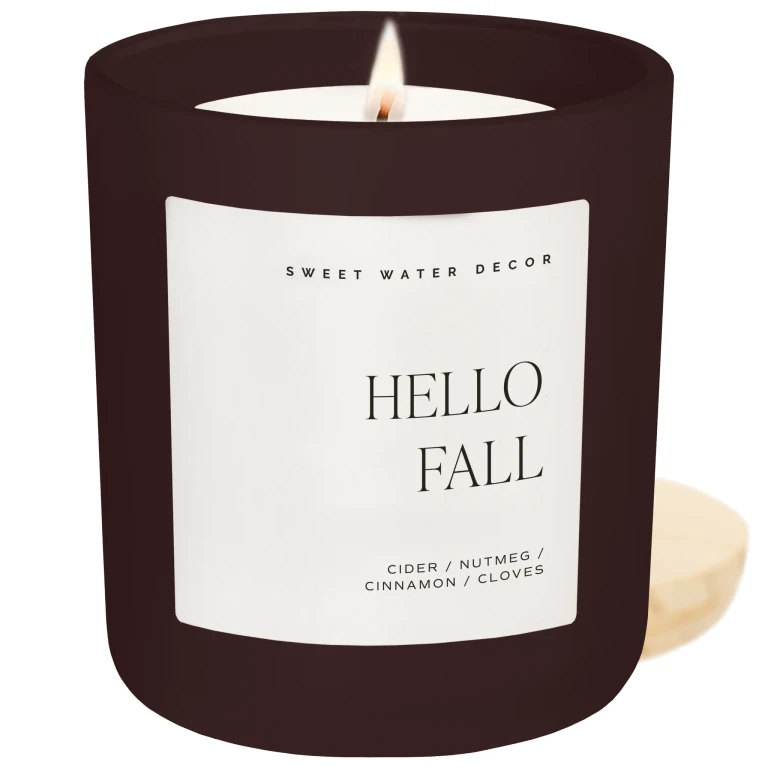 Hello Fall Soy Candle - Brown Matte Jar - 15 oz