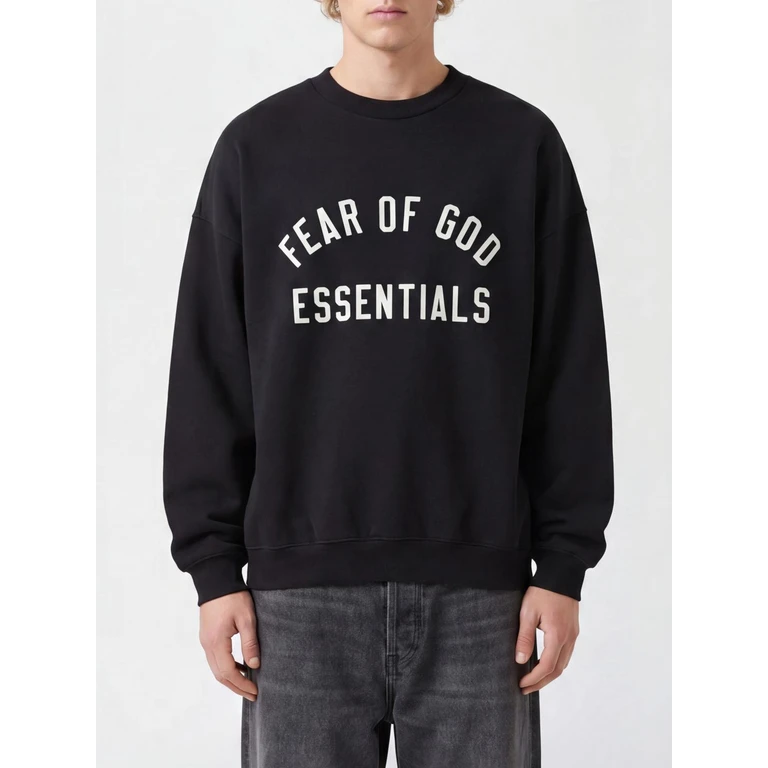 Crewneck Jumper in Cotton-Blend with Contrast Logo and Dropped Shoulders (192AS266561FVB)