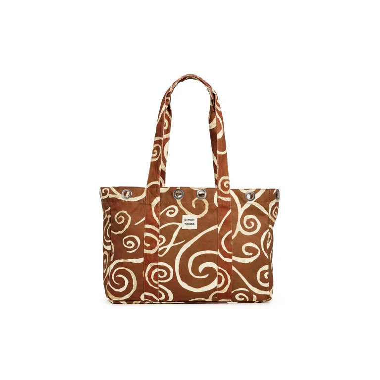 Damson Madder Large Swirl Canvas Eyelet Tote Bag Brown One Size