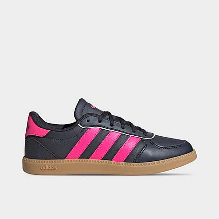 adidas Big Kids Breaknet Sleek Casual Shoes in Aurora Ink/Lucid Pink/Gum Size: 3.5