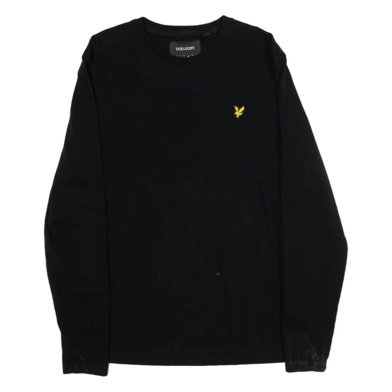 LYLE & SCOTT Womens T-Shirt Black Long Sleeve L