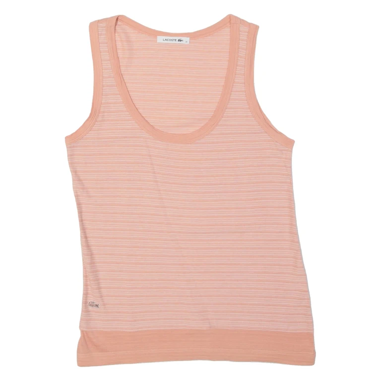 LACOSTE Striped Womens Vest Pink Sleeveless S