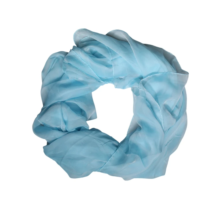 Light Blue Silk Rectangle Wrap Shawl Scarf - Women