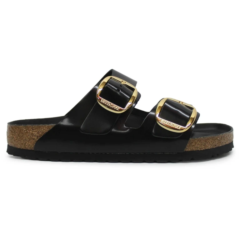 Arizona Big Buckle Natural Leather Patent High Shine Black