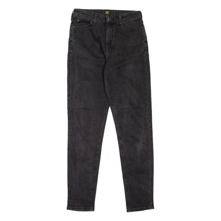 LEE Womens Jeans Black Regular Mom W26 L31