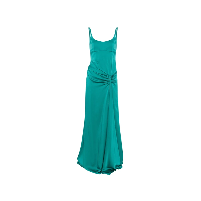 Gathered-detail Sleeveless Maxi Dress