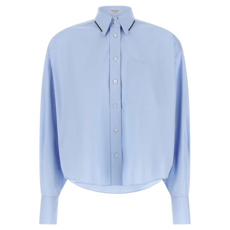 Blue Cotton Blouse - Women