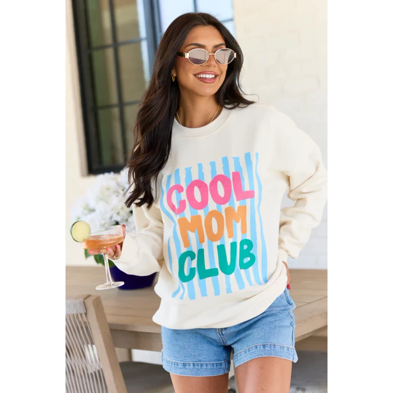 Cool Mom Club Cream Graphic Sweatshirt