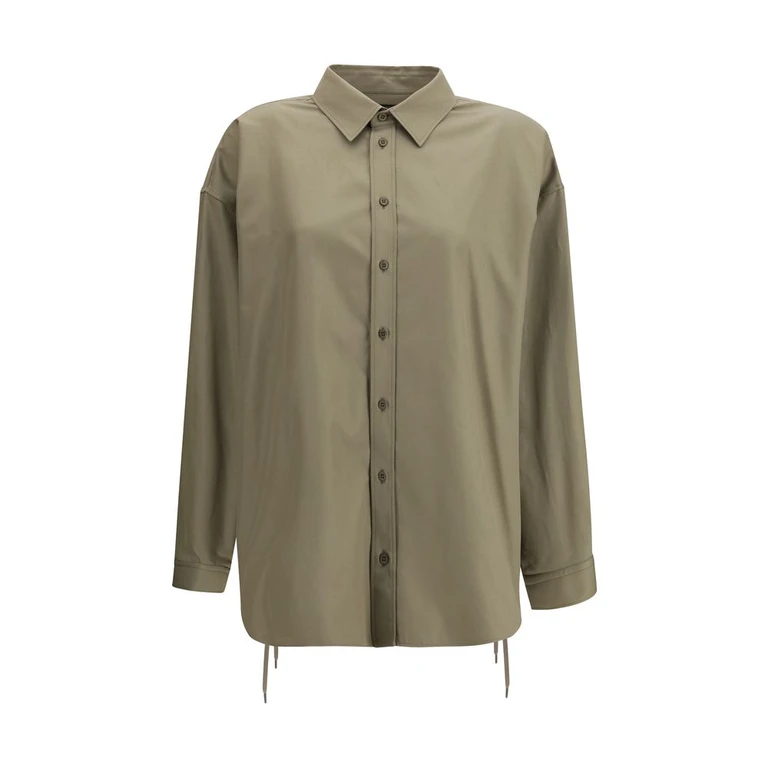 Beige Cotton Dress Shirt - Women