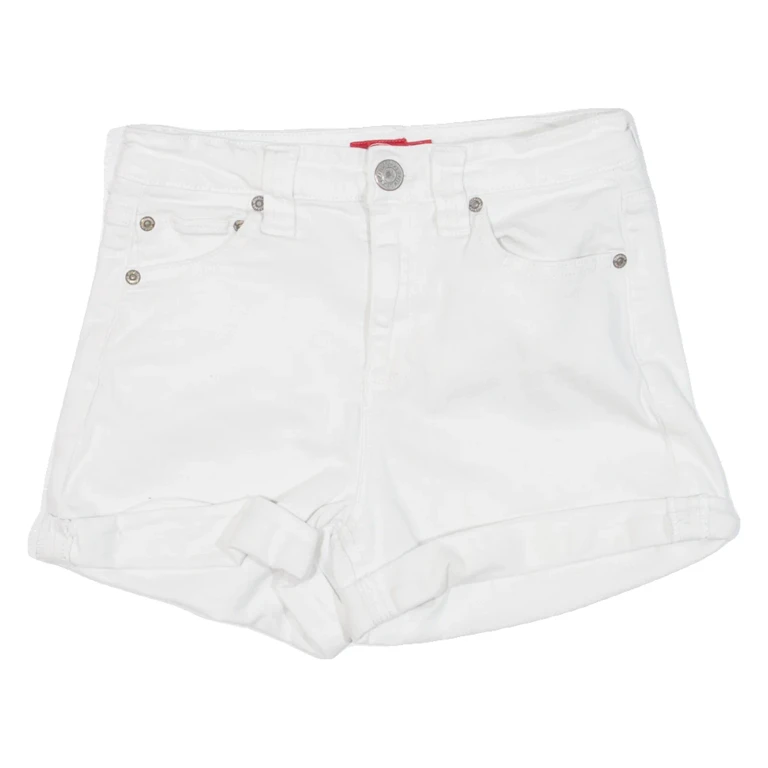 DICKIES High Waisted Womens Denim Shorts White XS W25