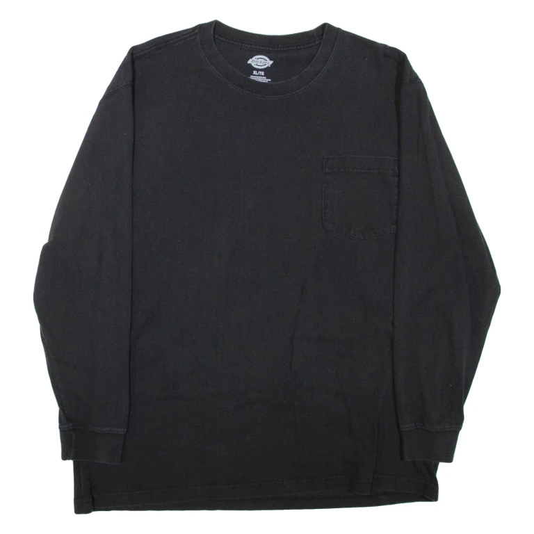 DICKIES Mens T-Shirt Black Long Sleeve XL