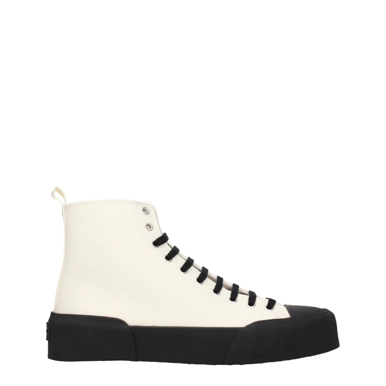 Jil Sander Beige Fabric High Top Sneakers - Men
