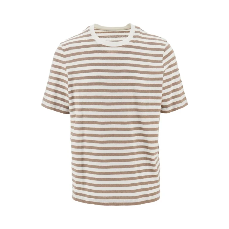 Striped cotton and linen T-shirt Man S (35602)