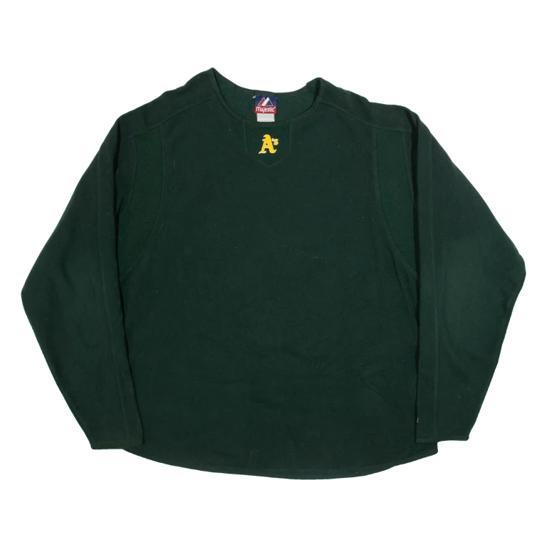 MAJESTIC MLB Athletics Mens Sweatshirt Green USA XL