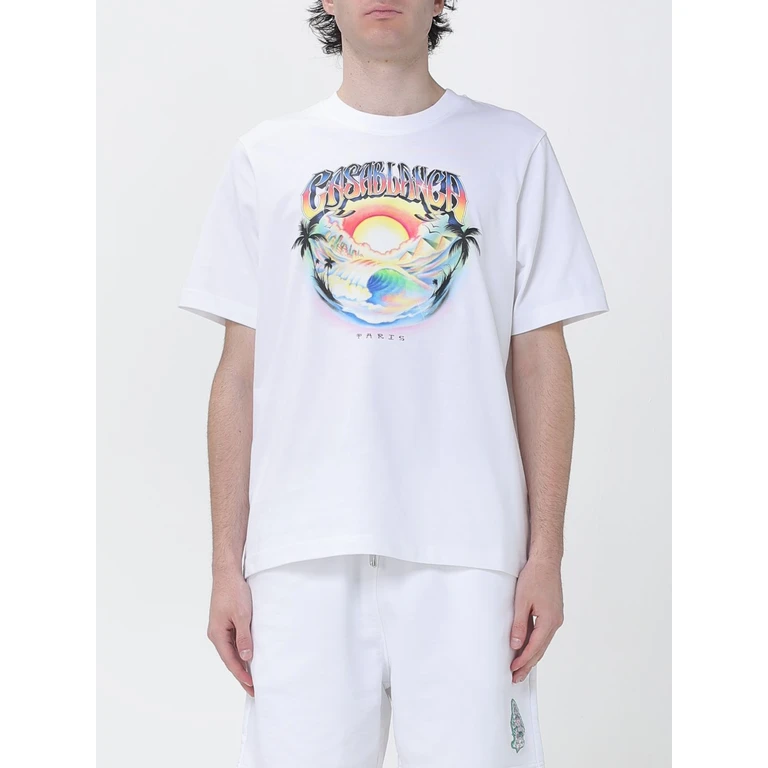 Organic Cotton Crew Neck T-Shirt with Logo Print (MPF26JTS00107)