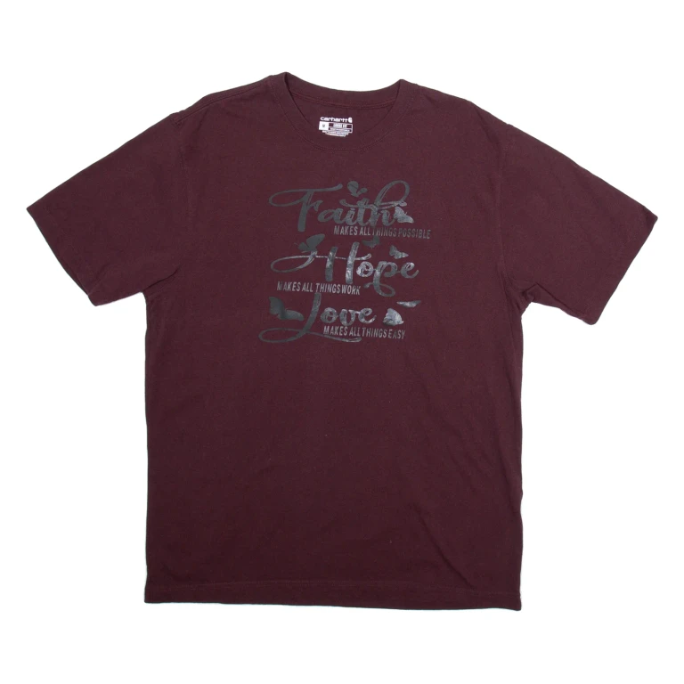 CARHARTT Loose Fit Mens T-Shirt Maroon M