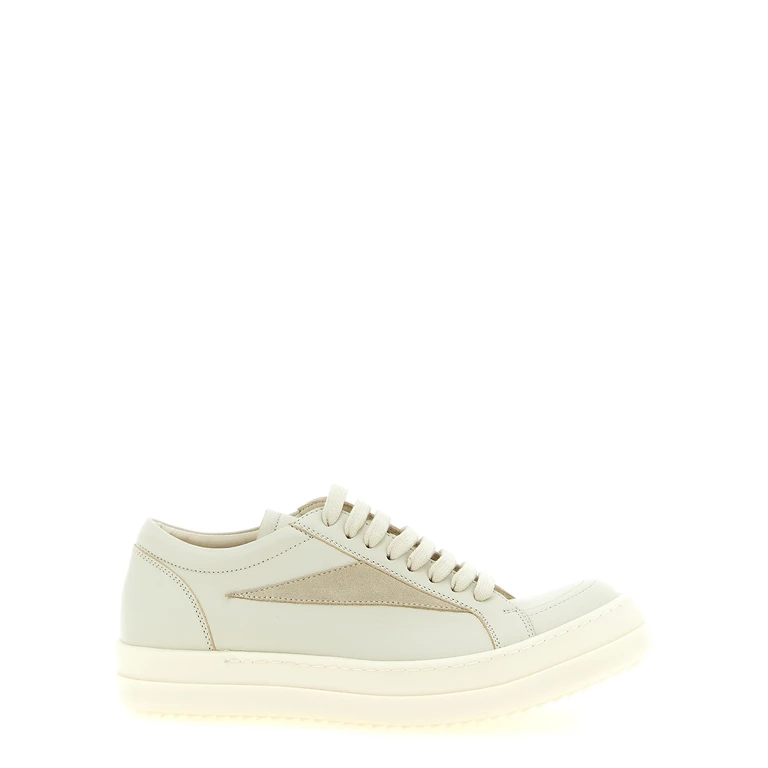 Beige Cowhide Low Top Sneakers - Women