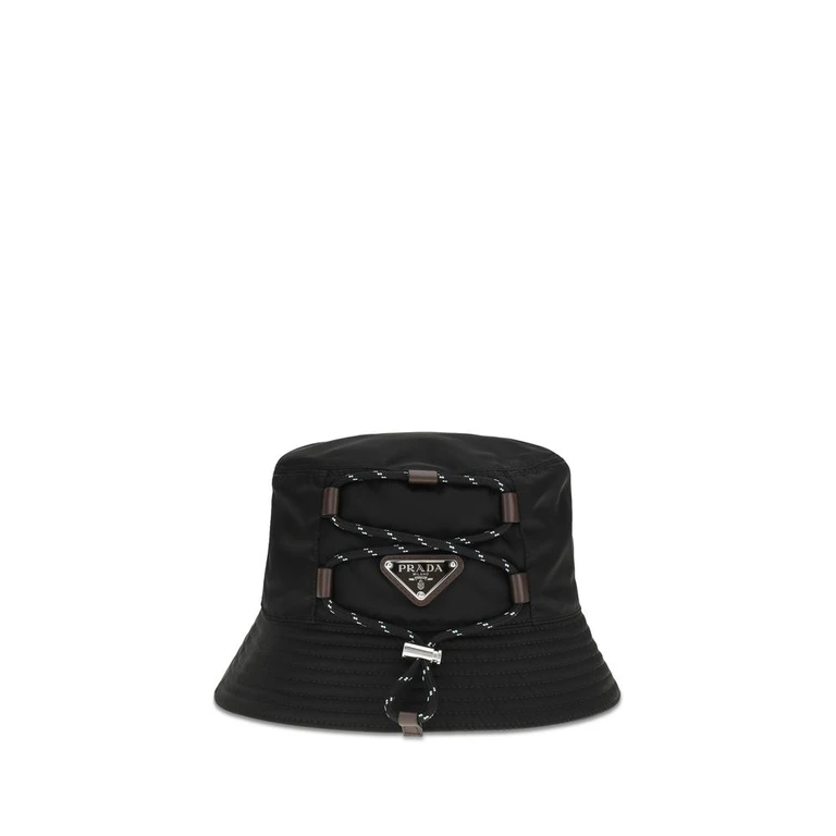 Prada Black Recycled Polyamide Bucket Hat - Men