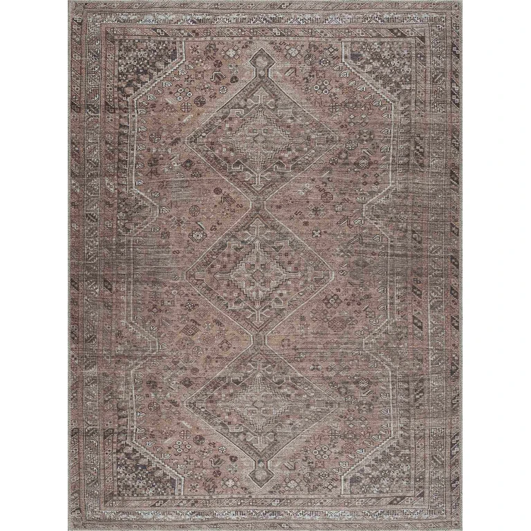 Barny Brown Flat Pile Washable Rug - Clearance