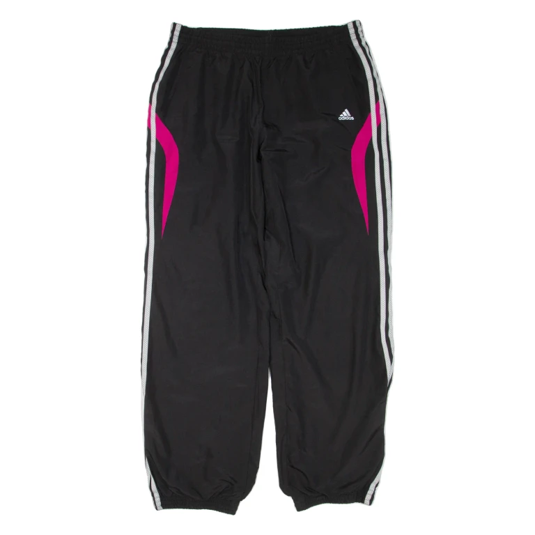 ADIDAS Womens Track Pants Black Tapered UK 16 W32 L31
