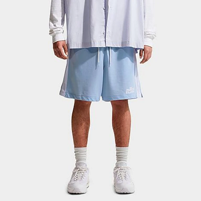 Nike Men's Sportswear Club Knit Flow Shorts in Hydrogen Blue/White/White Size: Small