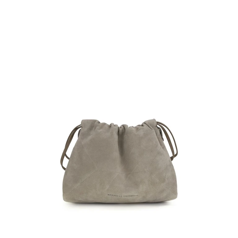 Brunello Cucinelli Gray Calf Leather Bos Taurus Clutch Bag - Women