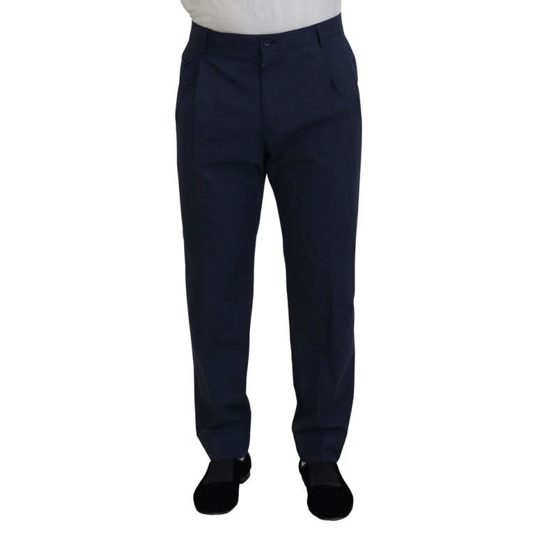 Dolce & Gabbana Dark Blue Cotton Chino Formal Pants - Men
