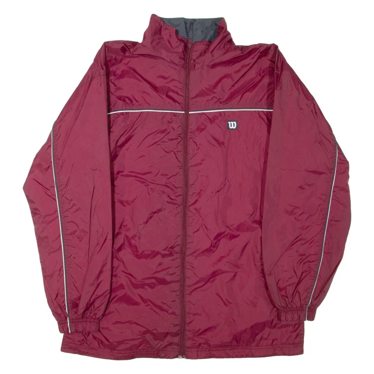 WILSON Mens Track Jacket Maroon Nylon M