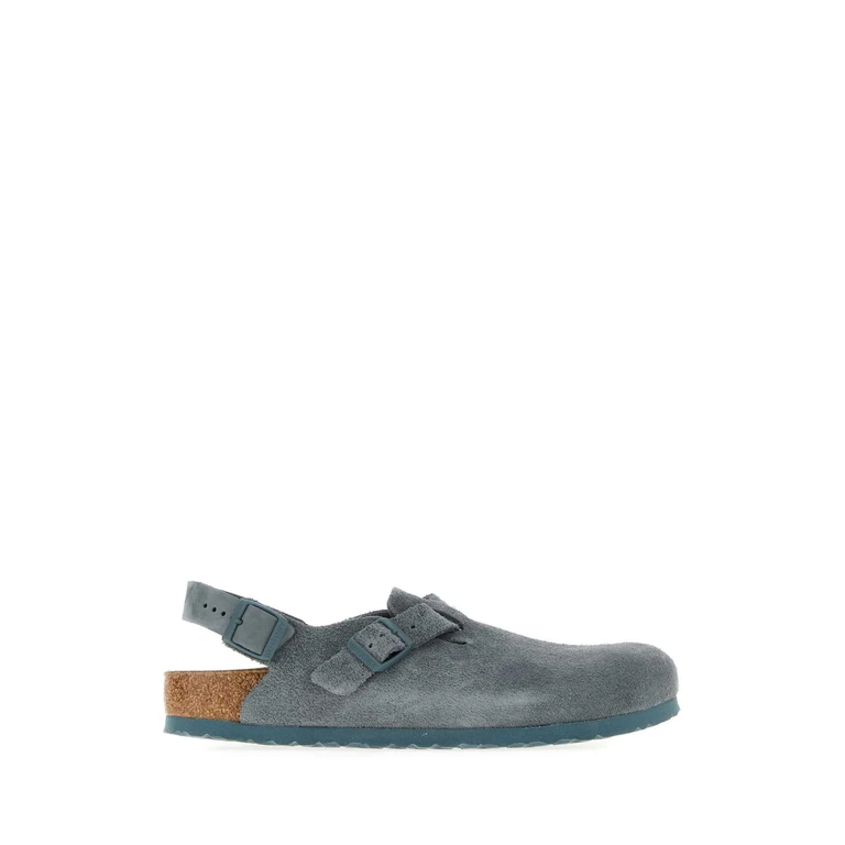 Birkenstock Powder Blue Suede Tokyo Slippers Basalt Grey - Men