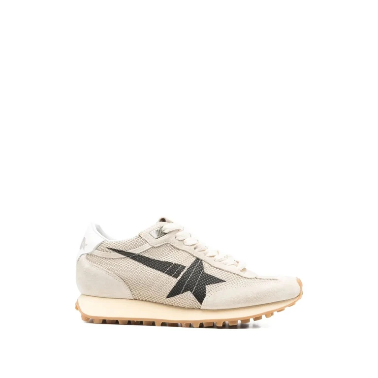 GOLDEN GOOSE "Running Marathon" Mesh Upper Suede Toe Leather Heel