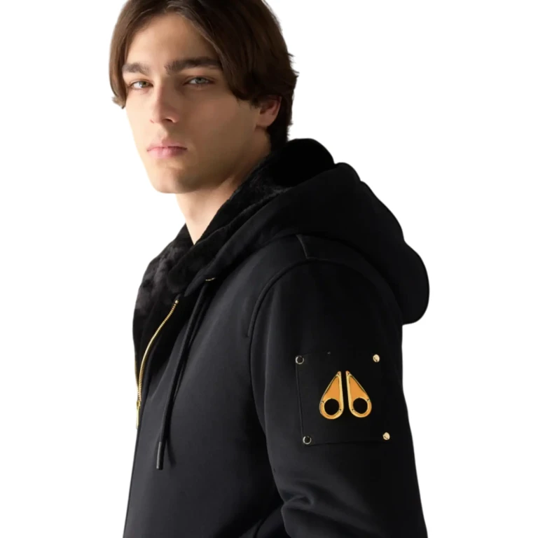 CLASSIC BUNNY MEN Zip-Up Hoodie Black/Black Fur