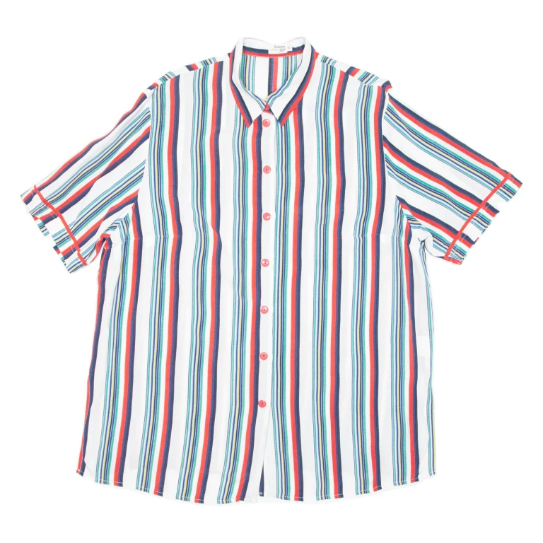 Mens Shirt Red Striped 2XL