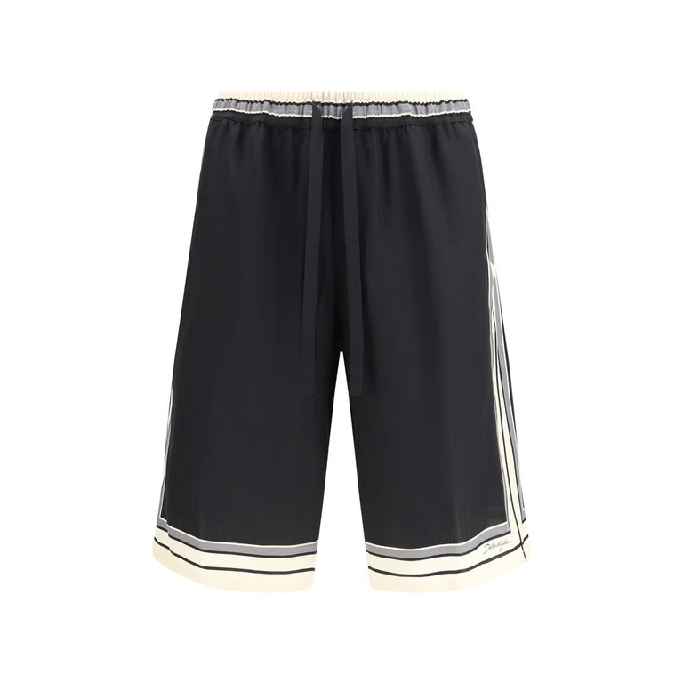 Dolce & Gabbana Black Silk Bermuda Shorts - Men