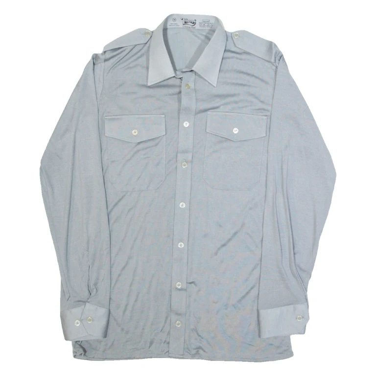 LIBERTO Mens Plain Shirt Grey Long Sleeve S