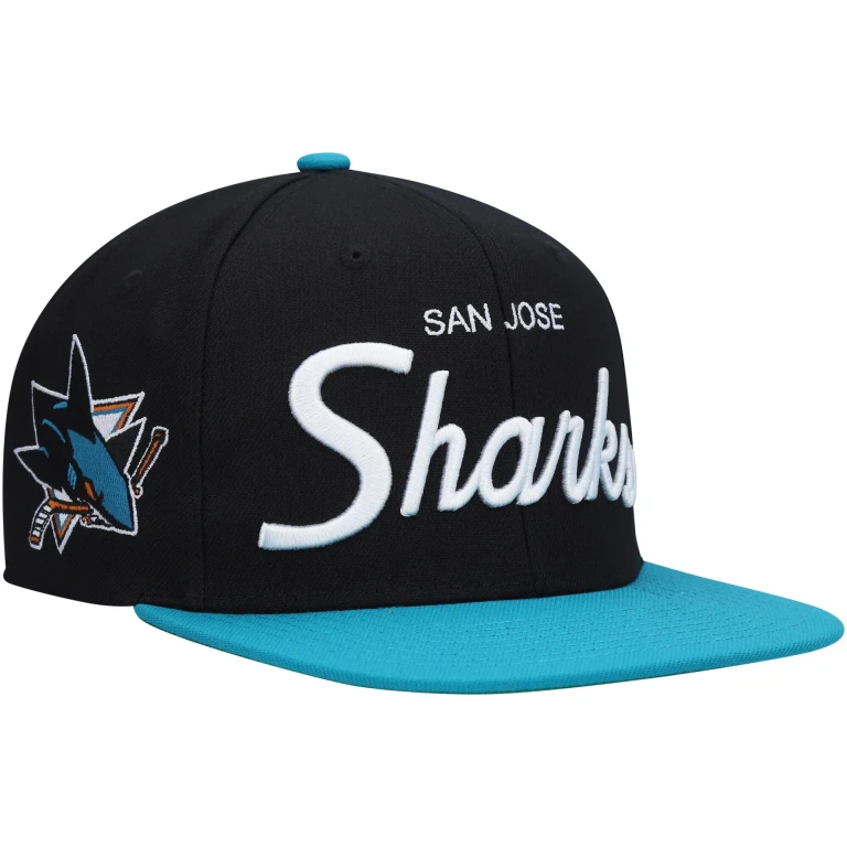 Men's NHL Vintage Script Snapback Sharks Snapback Caps