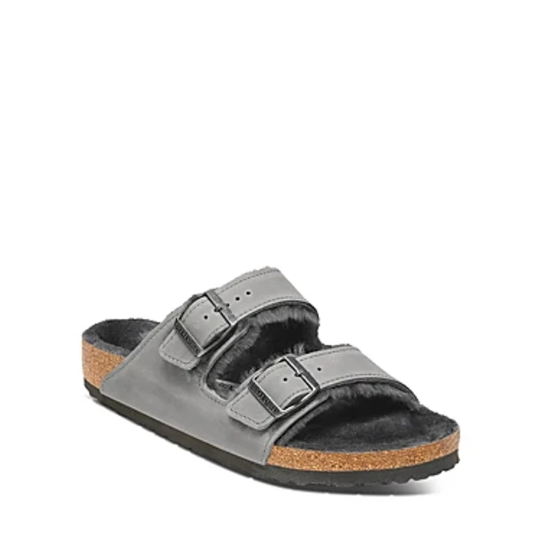 Unisex Arizona Black Shearling Waxy Leather Iron