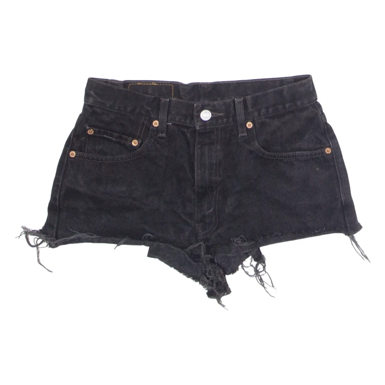 LEVI'S Altered 505 Womens Denim Shorts Black 90s M W30