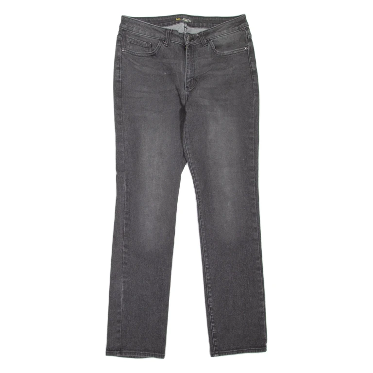 LEE Womens Jeans Grey Regular Straight Stone Wash W30 L30
