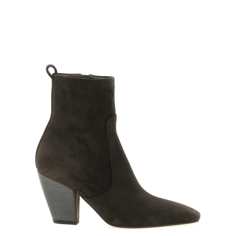 Brown Calfskin Ankle Boots - Women