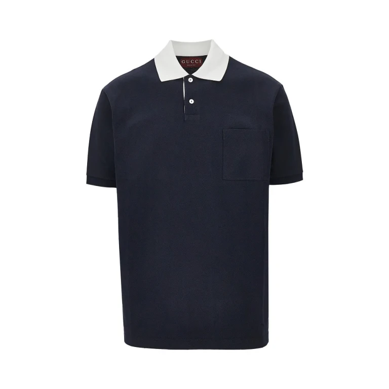 Polo Gucci in piqué stretch con logo ricamato