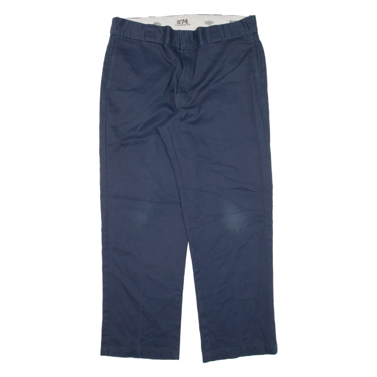 DICKIES 874 Workwear Mens Trousers Blue Regular Straight W36 L30
