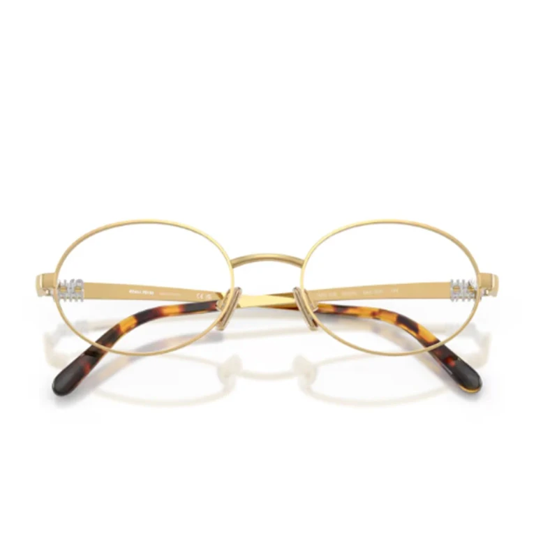 Miu Miu Miu 0mu 50zv Gold Metallo Optical Frames - Women